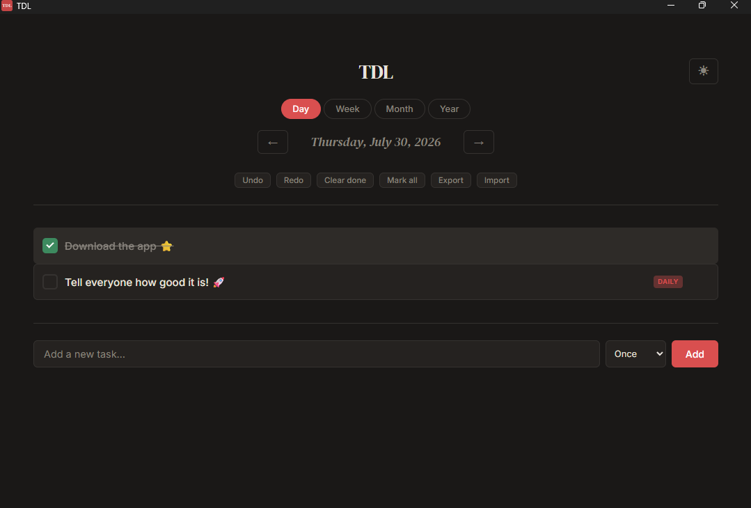 TDL screenshot